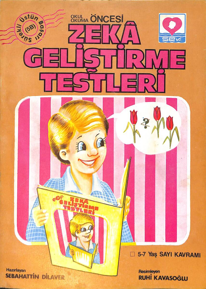 1980's Okul ve Okuma Öncesi Zeka Geliştirme Testleri 5-7 Yaş Sayı Kavramı Boyama Kitabı No: 5B NDR100544 - 1