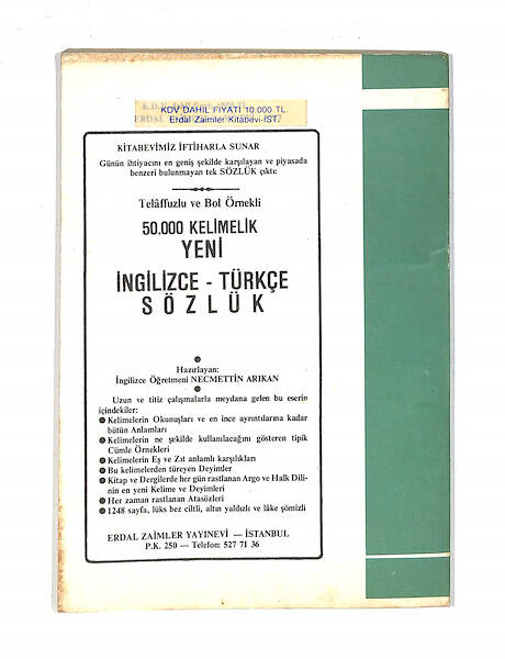 1980's Ortaokul 1.Sınıf Türkçe Karşılıklarıyle Herkes İçin Yardımcı İngilizce Dersleri Kitabı NDR99750 - 3