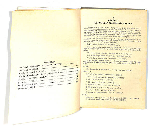 1980's Ortaokul 1.Sınıf Yeni Programa Göre Matematik Yardımcısı Kitabı NDR99755 - 2