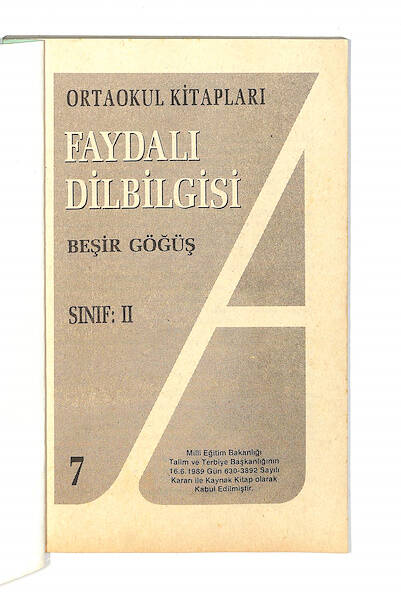 1980's Ortaokul 2.Sınıf Faydalı Dilbilgisi Ders Kitabı NDR99743 - 2