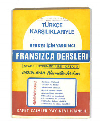 1980's Ortaokul 3.Sınıf Türkçe Karşılıklarıyle Fransızca Dersleri Kitabı NDR99733 - 1
