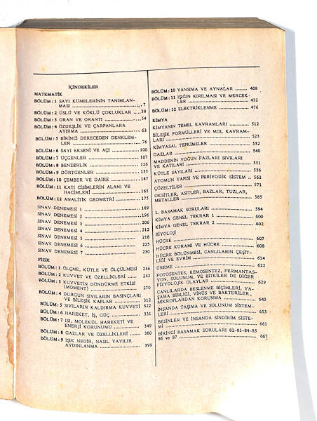 1980's ÖSS 1.Aşama Sayısal Kitabı *Matematik-Fizik-Kimya-Biyoloji* NDR99764 - 2