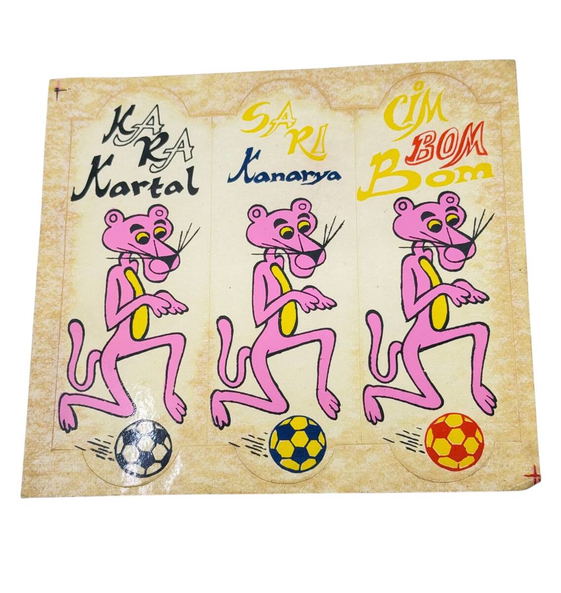 1980's Retro Pembe Panter Futbol Sticker Çıkartma AKS2106 - 1