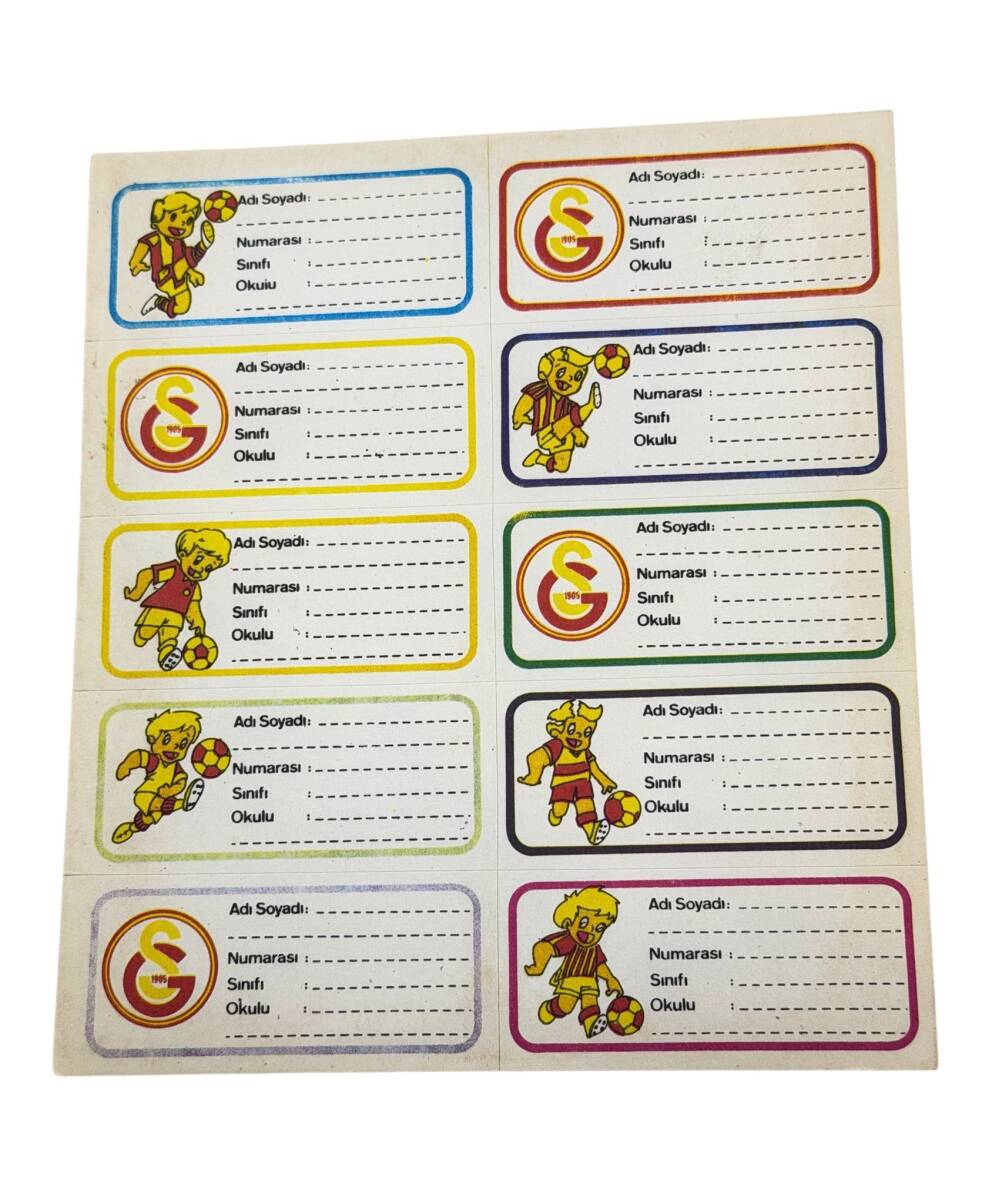 1980's Sarı-Kırmızı 10'lu Etiket Sticker Çıkartma AKS1973 - 1