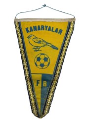 1980's Sarı-Lacivert Kumaş Flama/Bayrak AKS2217 - 2