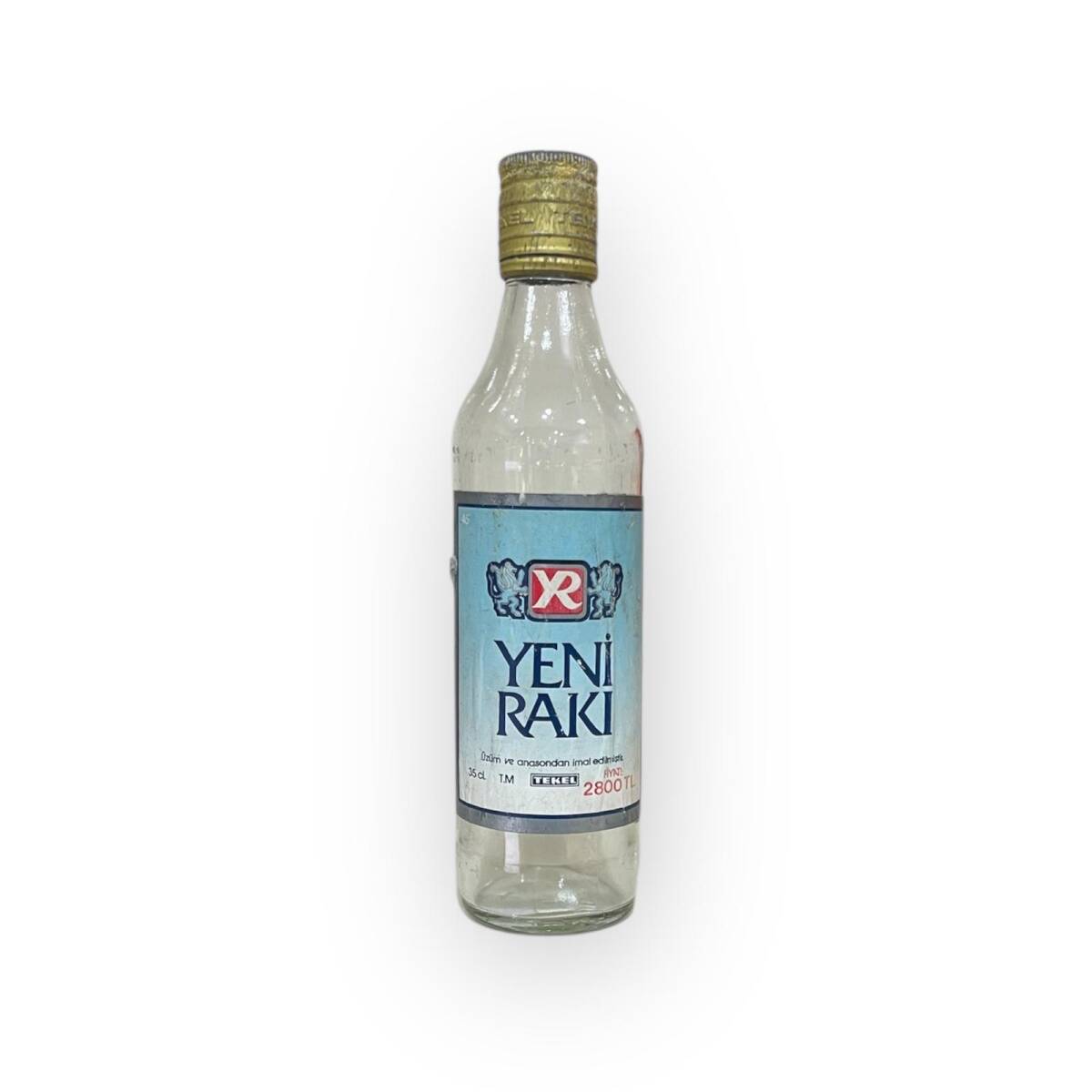 1980s Tekel Yeni Rakı 35cl 2800 Lira Boş Şişe #AOB5141 - 2