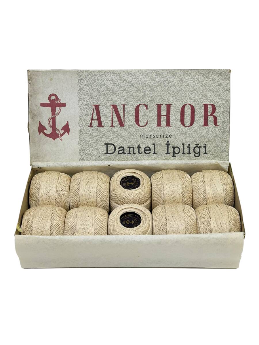 1980's Türk Malı Anchor Merserize Dantel İpliği (Dolu Kutu) AOB6334 - 1