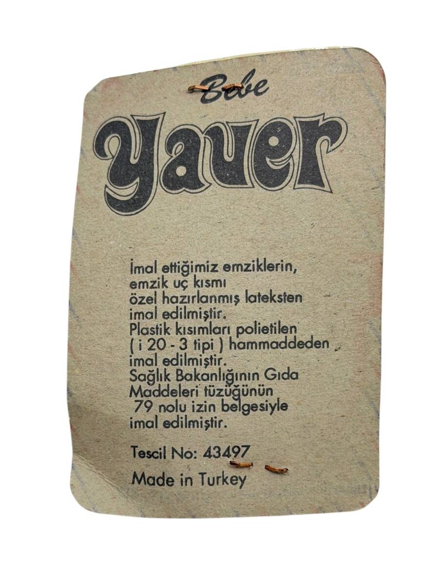 1980's Türk Malı Bebe Yaver Emzikleri AOB5262 - 2