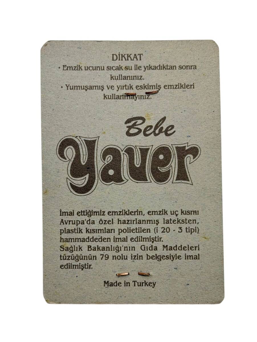 1980's Türk Malı Bebe Yaver Emzikleri AOB5264 - 2