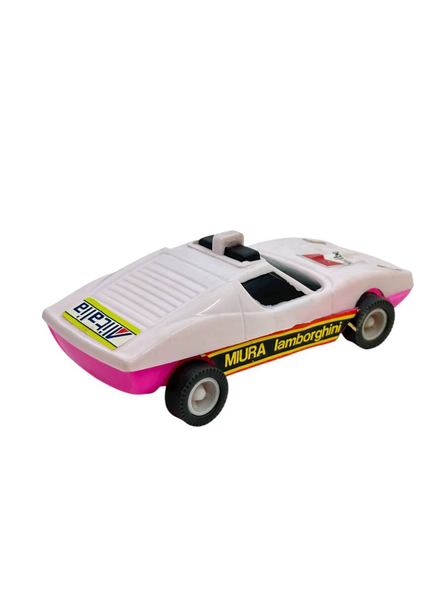1980's Türk Malı Enhoş Plâstik Oyuncak Miura Lamborghini Yarış Aracı (Sıfır Ürün) AOB4592 - 4