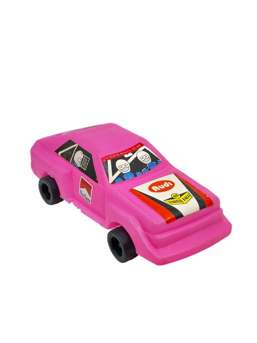 1980's Türk Malı Enhoş Üfleme Plâstik Oyuncak Audi Ralli Aracı (Sıfır Ürün) AOB4583 - 4