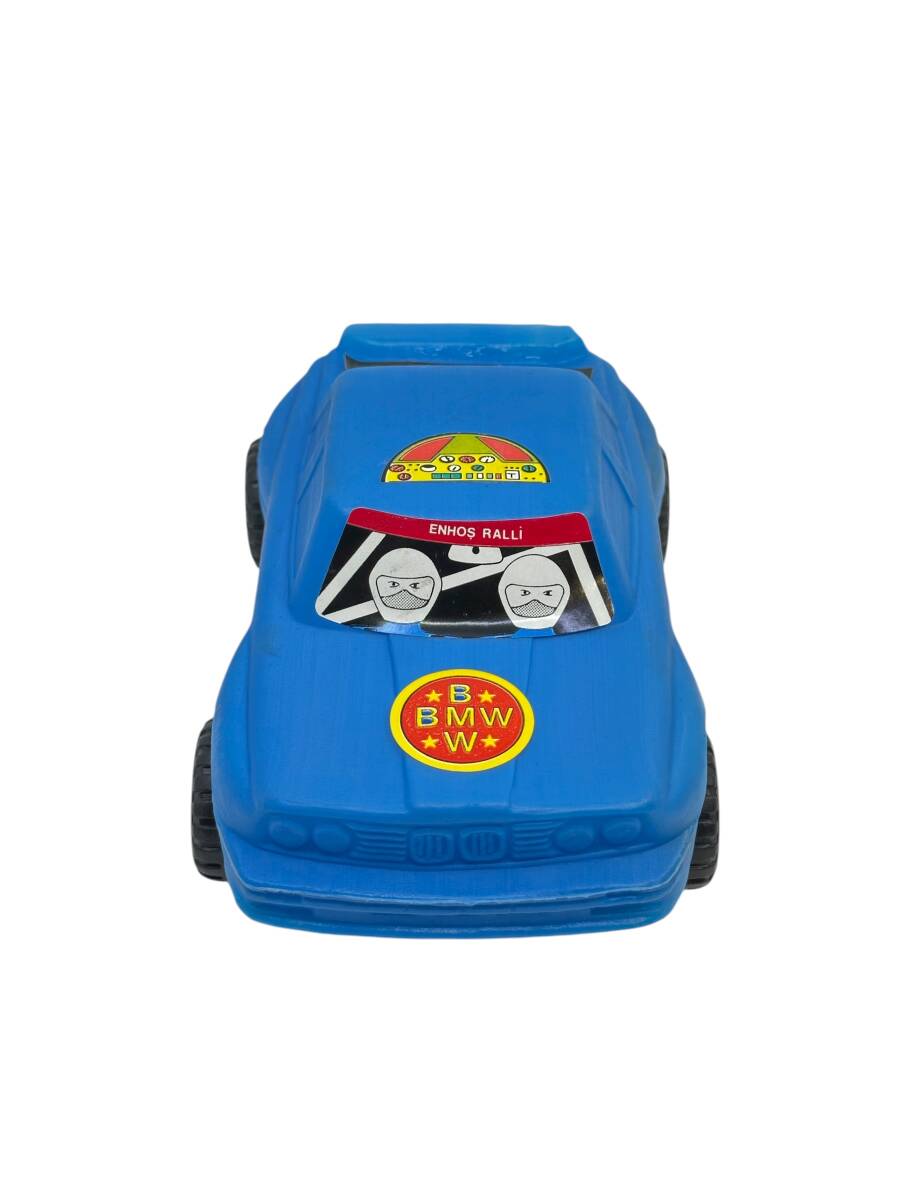 1980's Türk Malı Enhoş Üfleme Plâstik Oyuncak BMW Ralli Aracı (Sıfır Ürün) AOB4581 - 3
