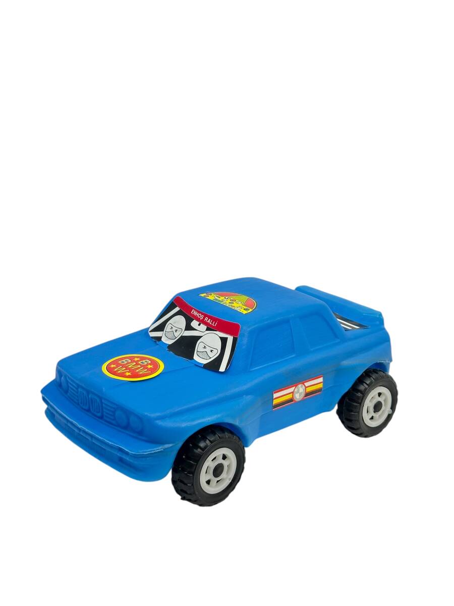 1980's Türk Malı Enhoş Üfleme Plâstik Oyuncak BMW Ralli Aracı (Sıfır Ürün) AOB4581 - 8