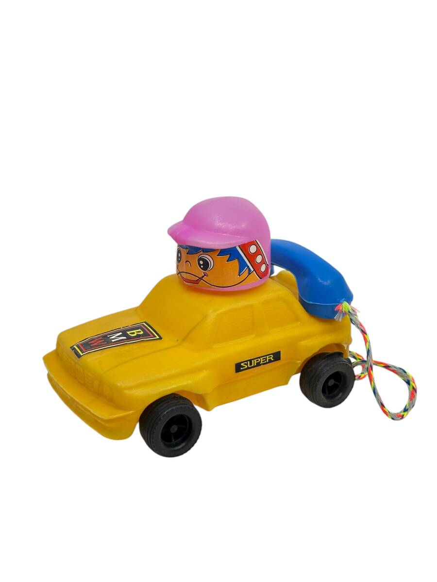 1980's Türk Malı Enhoş Üfleme Plâstik Oyuncak Telefonlu BMW Turbo Yarış Aracı (Sıfır Ürün) AOB4567 - 1