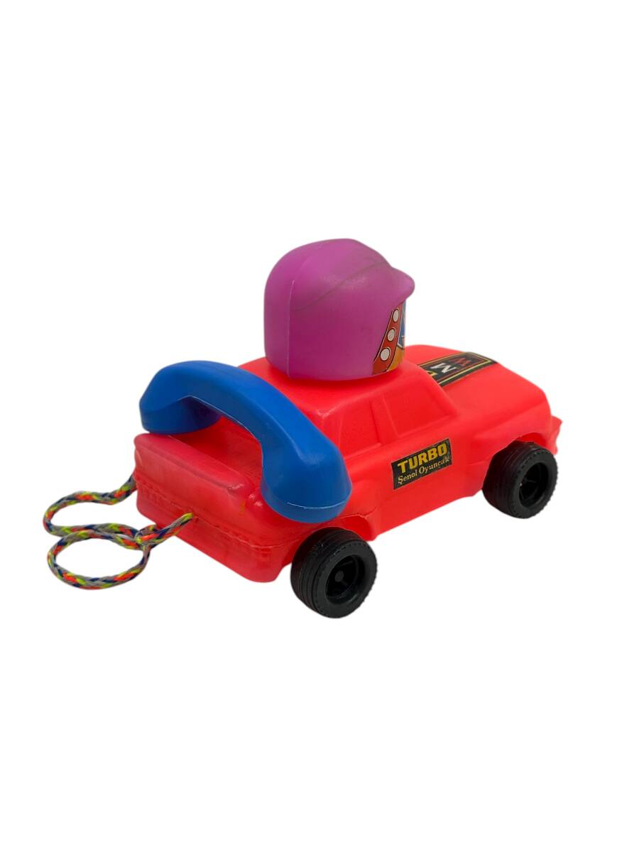 1980's Türk Malı Enhoş Üfleme Plâstik Oyuncak Telefonlu BMW Turbo Yarış Aracı (Sıfır Ürün) AOB4568 - 5