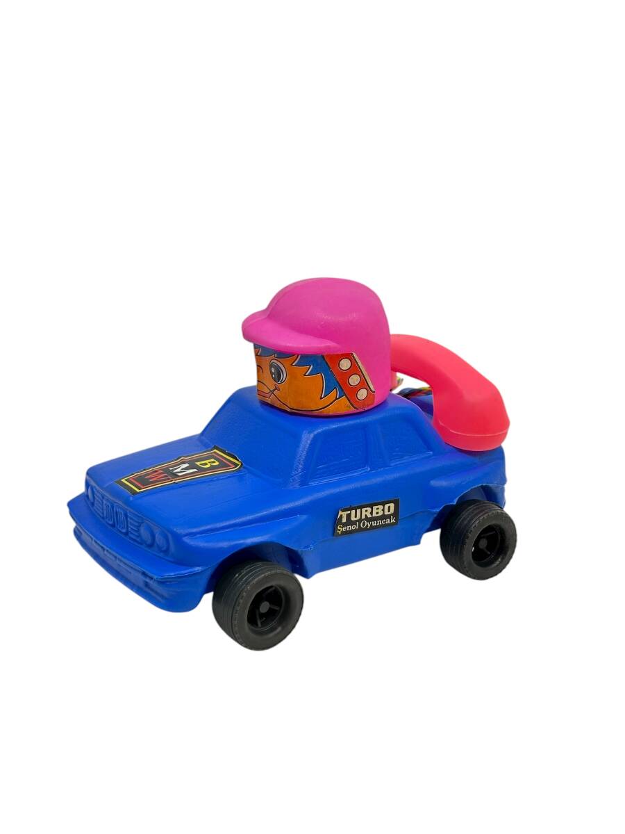 1980's Türk Malı Enhoş Üfleme Plâstik Oyuncak Telefonlu BMW Turbo Yarış Aracı (Sıfır Ürün) AOB4569 - 8