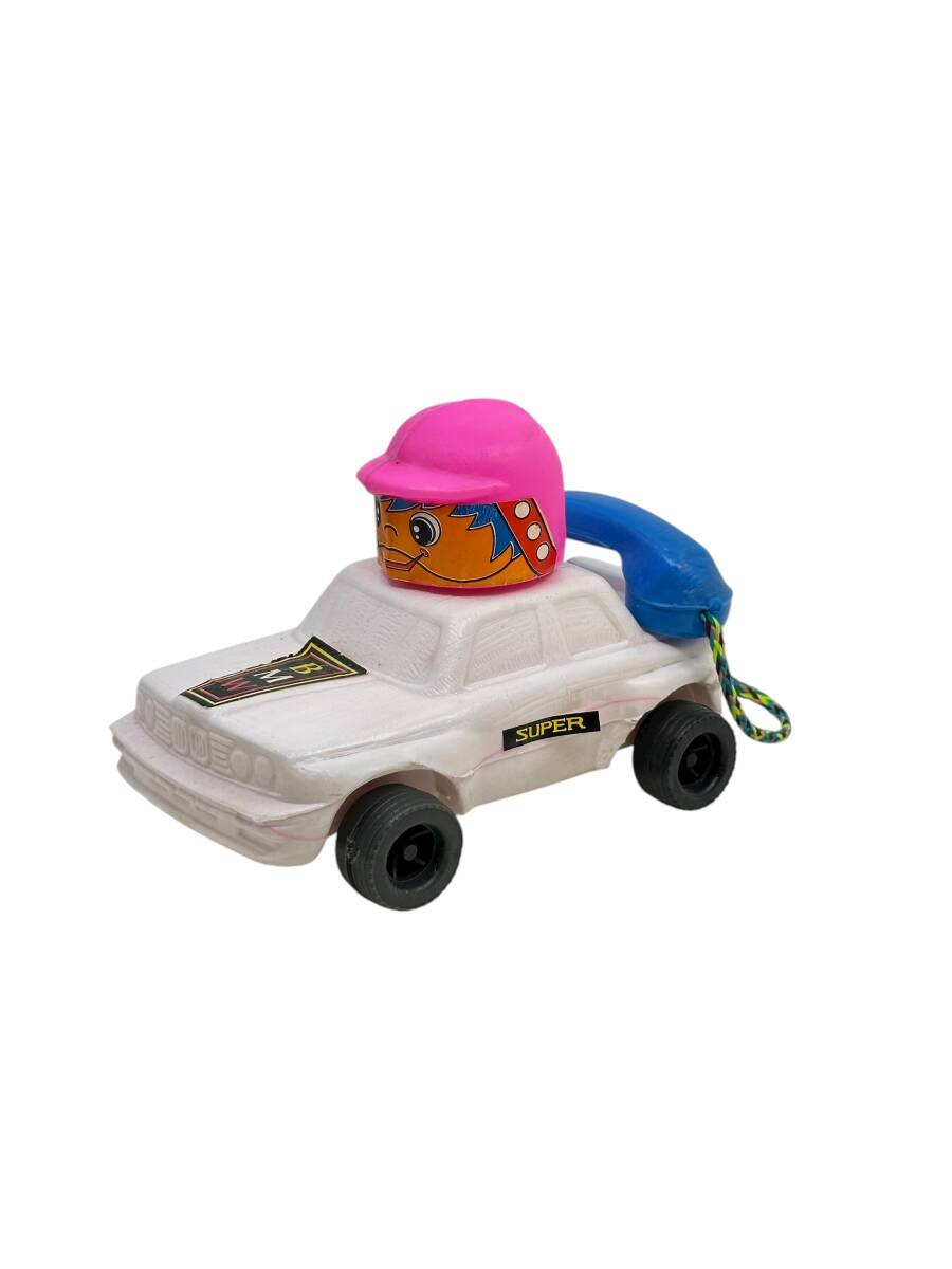 1980's Türk Malı Enhoş Üfleme Plâstik Oyuncak Telefonlu BMW Turbo Yarış Aracı (Sıfır Ürün) AOB4570 - 8