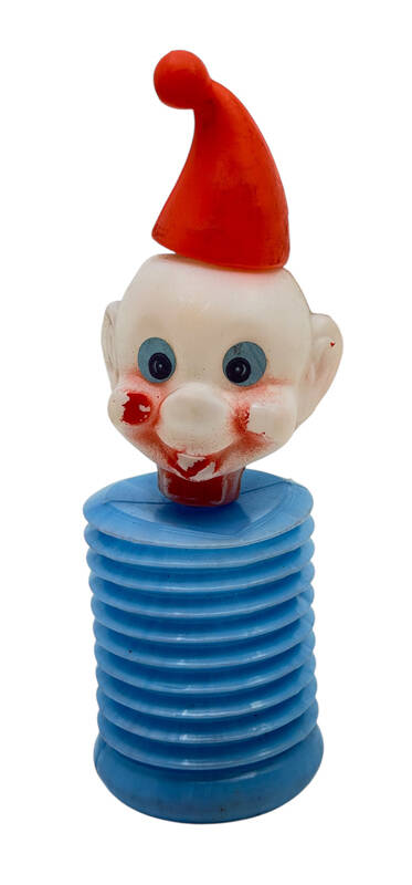 1980's Türk Malı Enhoş Üfleme Plâstik Sevimli Topak Akordiyonlu Oyuncak Palyaço (Sıfır Ürün) *Nadir* AOB5191 - 1