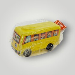 1980's Türk Malı Erbay Üfleme Plâstik Oyuncak Okul Otobüsü (Sıfır Ürün) AOB5011 - 2