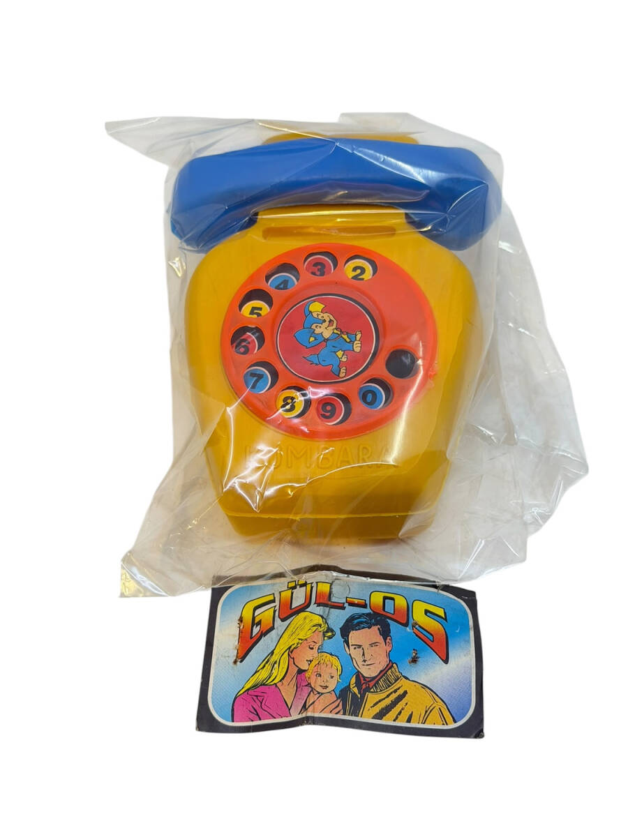 1980's Türk Malı Güloş Üfleme Plâstik Oyuncak Ahizeli Kumbara (Sıfır Ürün) AOB6258 - 1