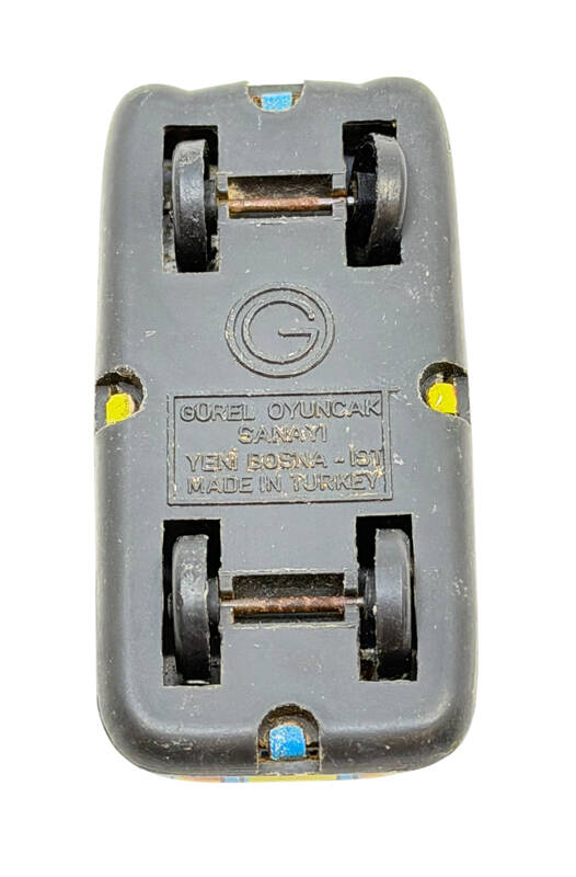 1980's Türk Malı Gürel Marka Teneke Oyuncak Mini Otomobil AOB5178 - 5
