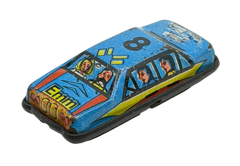 1980's Türk Malı Gürel Marka Teneke Oyuncak Mini Otomobil AOB5178 - 6