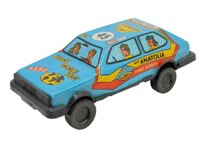 1980's Türk Malı Gürel Teneke Oyuncak VW Golf Araba AOB5190 - 6
