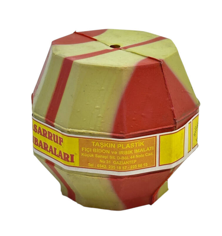 1980's Türk Malı Taşkın (Gaziantep) Üfleme Plâstik Fıçı Formunda Kumbara AOB5387 - 2