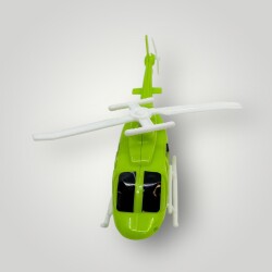 1980's Türk Malı Tunay İpinden Kurmalı Tekerlekli Plâstik Oyuncak Helikopter (Sıfır Ürün) AOB5007 - 3