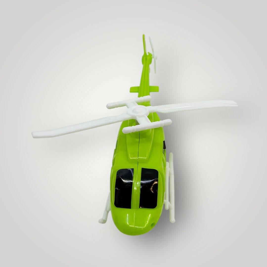 1980's Türk Malı Tunay İpinden Kurmalı Tekerlekli Plâstik Oyuncak Helikopter (Sıfır Ürün) AOB5007 - 3