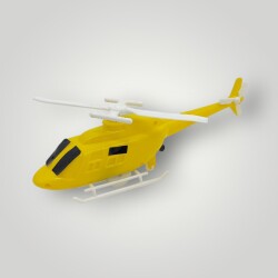 1980's Türk Malı Tunay İpinden Kurmalı Tekerlekli Plâstik Oyuncak Helikopter (Sıfır Ürün) AOB5008 - 1