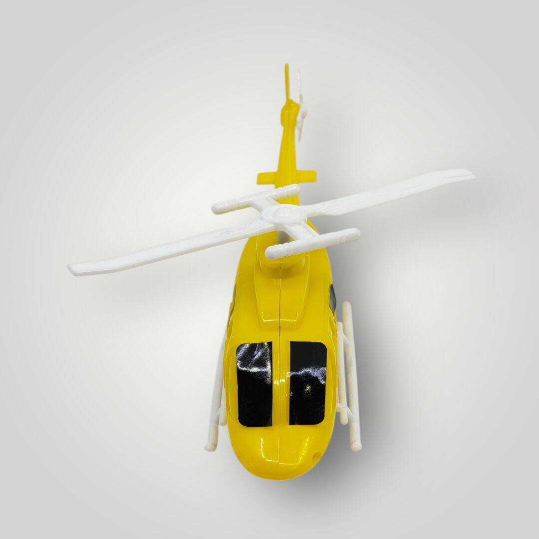1980's Türk Malı Tunay İpinden Kurmalı Tekerlekli Plâstik Oyuncak Helikopter (Sıfır Ürün) AOB5008 - 3