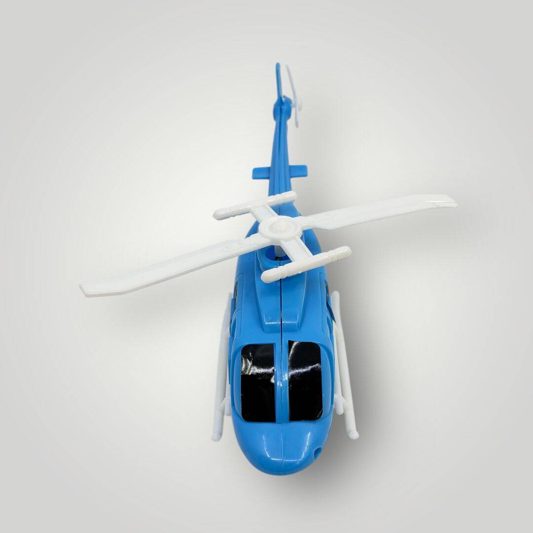 1980's Türk Malı Tunay İpinden Kurmalı Tekerlekli Plâstik Oyuncak Helikopter (Sıfır Ürün) AOB5009 - 3