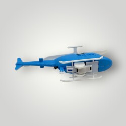 1980's Türk Malı Tunay İpinden Kurmalı Tekerlekli Plâstik Oyuncak Helikopter (Sıfır Ürün) AOB5009 - 5