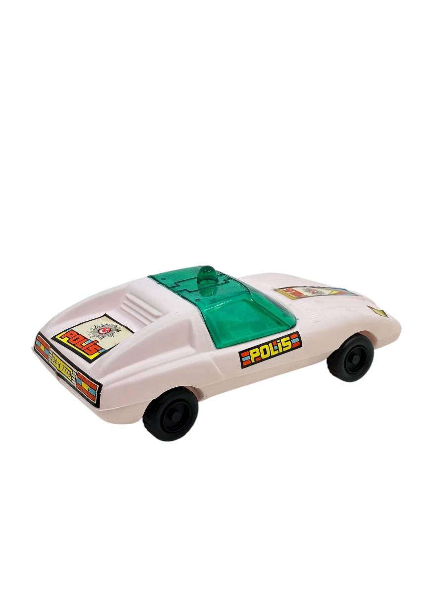 1980's Türk Malı Yalçın Üfleme Plâstik Oyuncak Polis Aracı (Sıfır Ürün) AOB4571 - 5