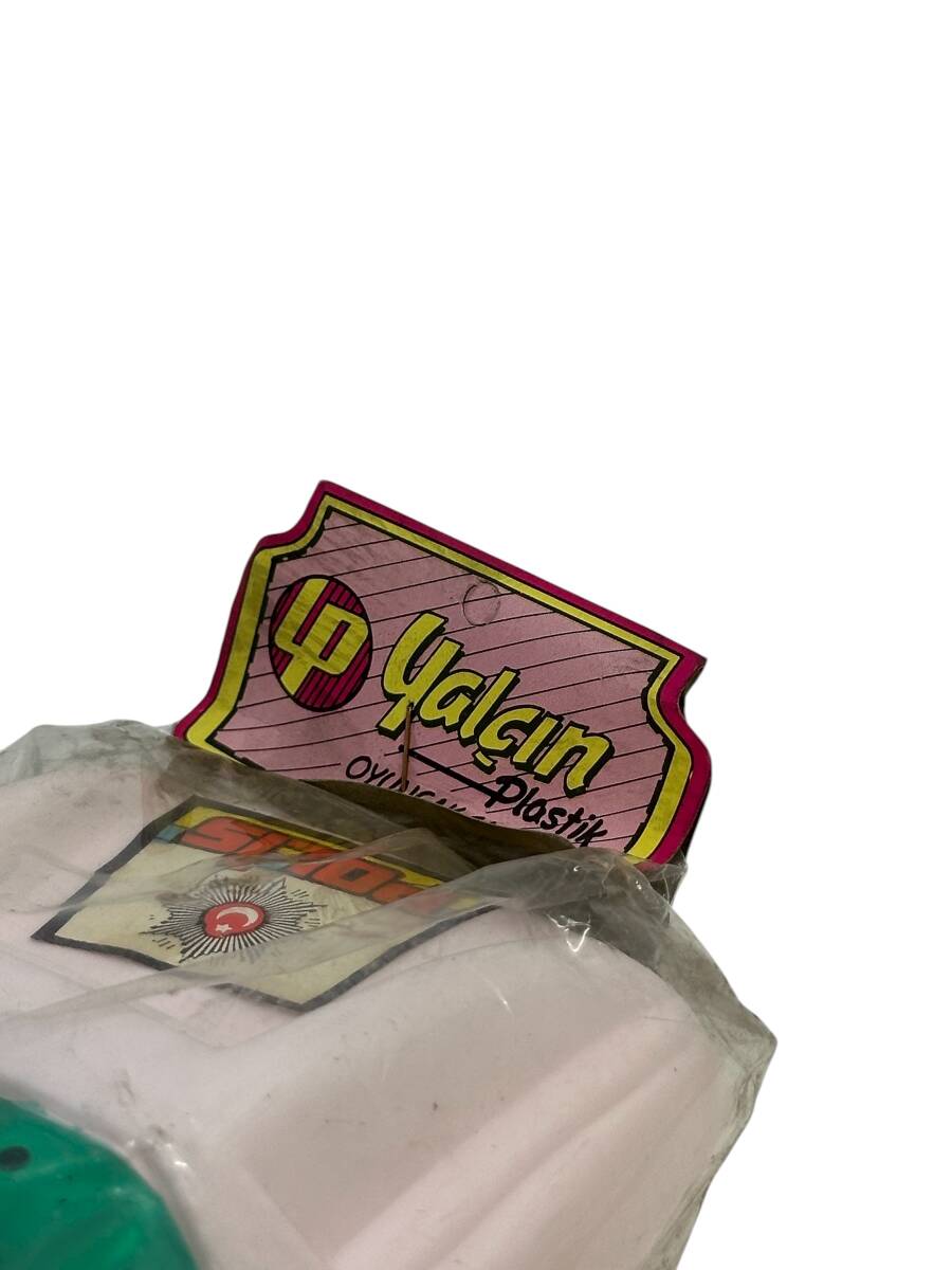 1980's Türk Malı Yalçın Üfleme Plâstik Oyuncak Polis Aracı (Sıfır Ürün) AOB4571 - 7