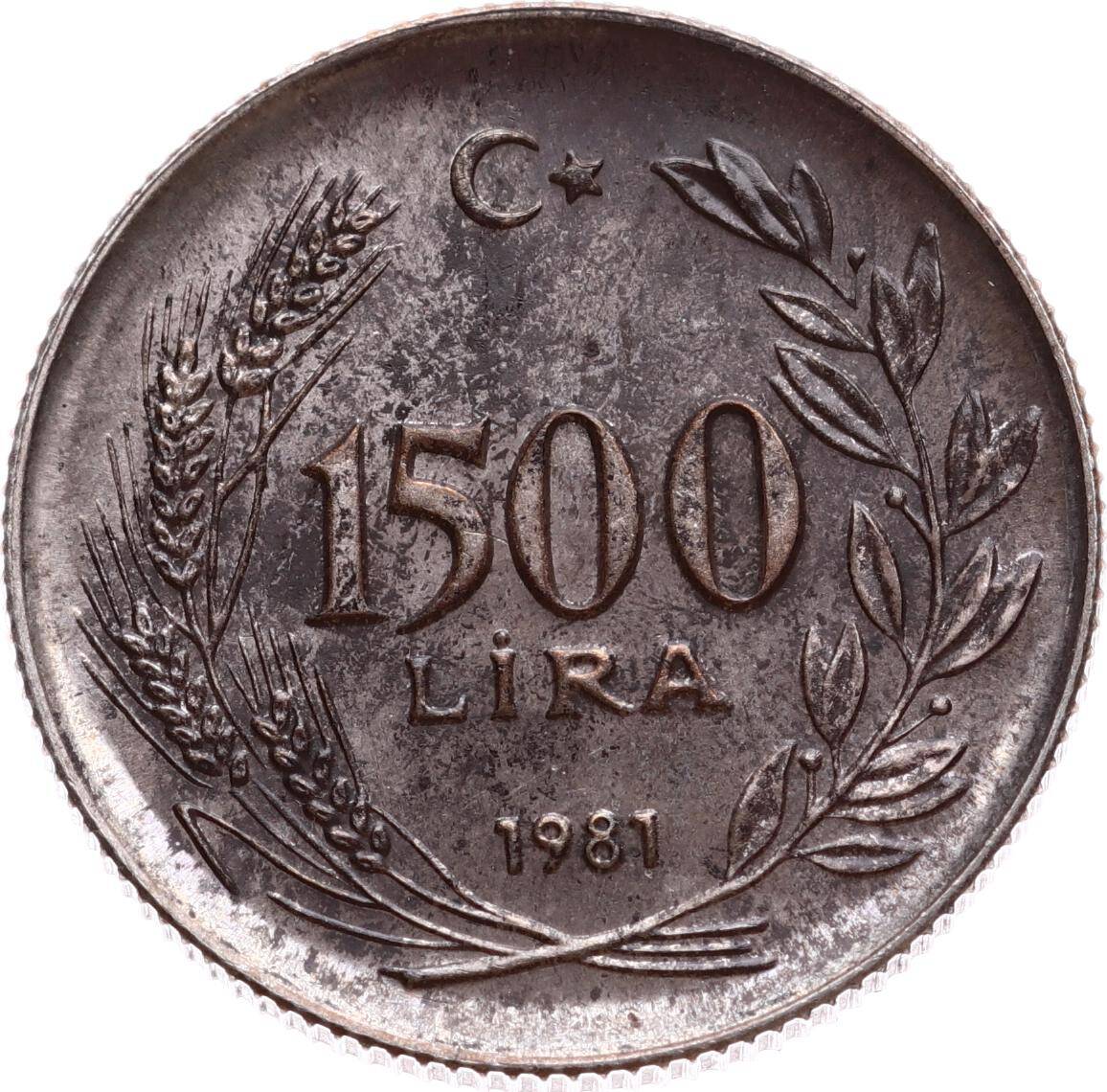 1981 - FAO 1500 Lira Gümüş - ÇİL TCH448 - 1