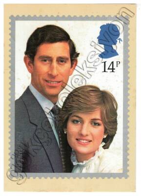 1981 Galler Prensi ve Lady Diana Kartpostal - 1