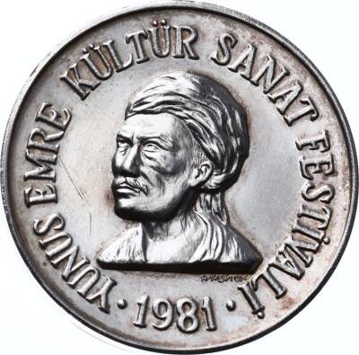 1981 - Yunus Emre Kültür Sanat Festivali Gümüş Madalyon MVM996 - 1