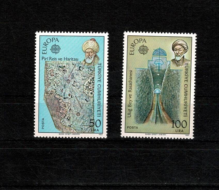 1983 Europa CEPT Piri Reis ve Uluğ Bey Tam Seri Pul - Damgasız (MNH) PPT2534 - 1