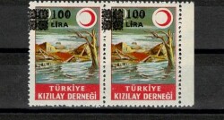 1983 Türkiye Kızılay Derneği 100 Lira Sürşarjlı Yardım Pulu - İkili Per (MNH) PPT2441 - Gökçekoleksiyon