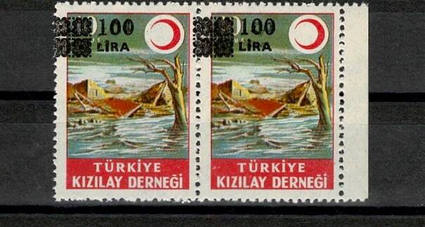 1983 Türkiye Kızılay Derneği 100 Lira Sürşarjlı Yardım Pulu - İkili Per (MNH) PPT2441 - 1