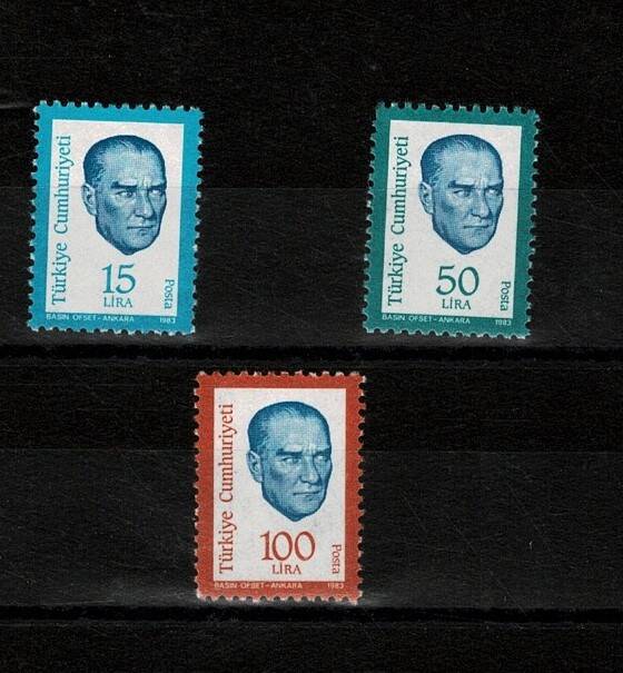 1983 Yeni Tip Atatürk Portresi Tam Seri Pul - Damgasız (MNH) PPT2516 - 1