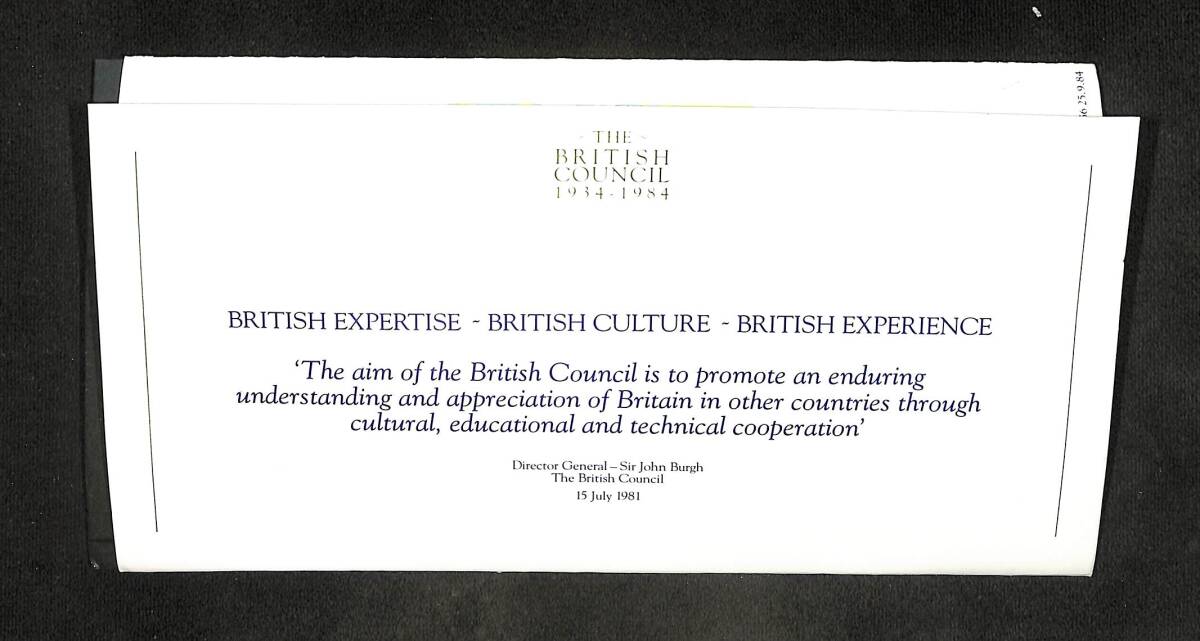 1984 British Council 1934-1984 Royal Mail Hatıra Pul Seti - Orjinal Föyüyle PPT2365 - 2