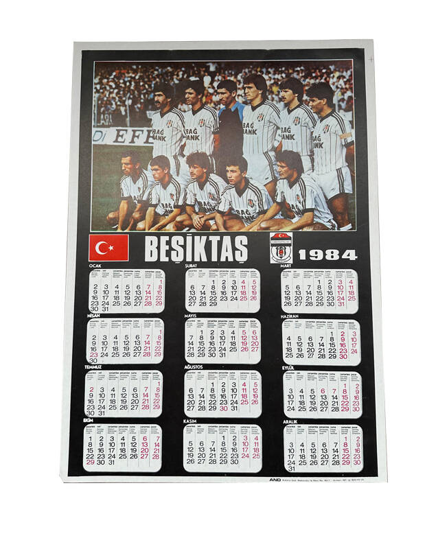 1984 Takvimli Beşiktaş Kadrosu (Büyük Boy) KRT21933 - 1