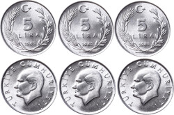 1985 Yılı 5 Lira Lot (3 Adet) - ÇİL TCM3132 - Gökçekoleksiyon