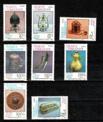 1986 - 1987 Türkiye Cumhuriyeti Topkapı Müzesi Serisi Posta Pulları (8 Adet, Damgasız / MNH) PPT2540 - Gökçekoleksiyon