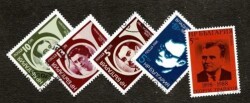 1986-1988 Bulgaristan Sosyalist Dönem Devlet Adamları ve Partizan Portreleri Temalı Damgalı Karma Pul Lotu - Özel Kartelasında PPT3318 - 