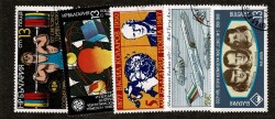 1986-1988 Bulgaristan Sovyet-Bulgar Uzay Uçuşu, Havacılık ve Halter Şampiyonası Temalı Damgalı Karma Pul Lotu - Özel Kartelasında PPT3300 - 