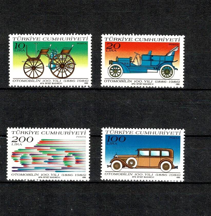 1986 Otomobilin 100. Yılı Klasik Arabalar Tam Seri Pul - Damgasız (MNH) PPT2507 - 1